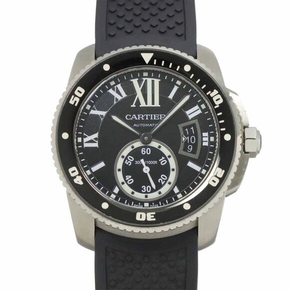Cartier Calibre de Cartier Diver W7100056 Date Black Dial Mens Watch 90289453 - Picture 1 of 7